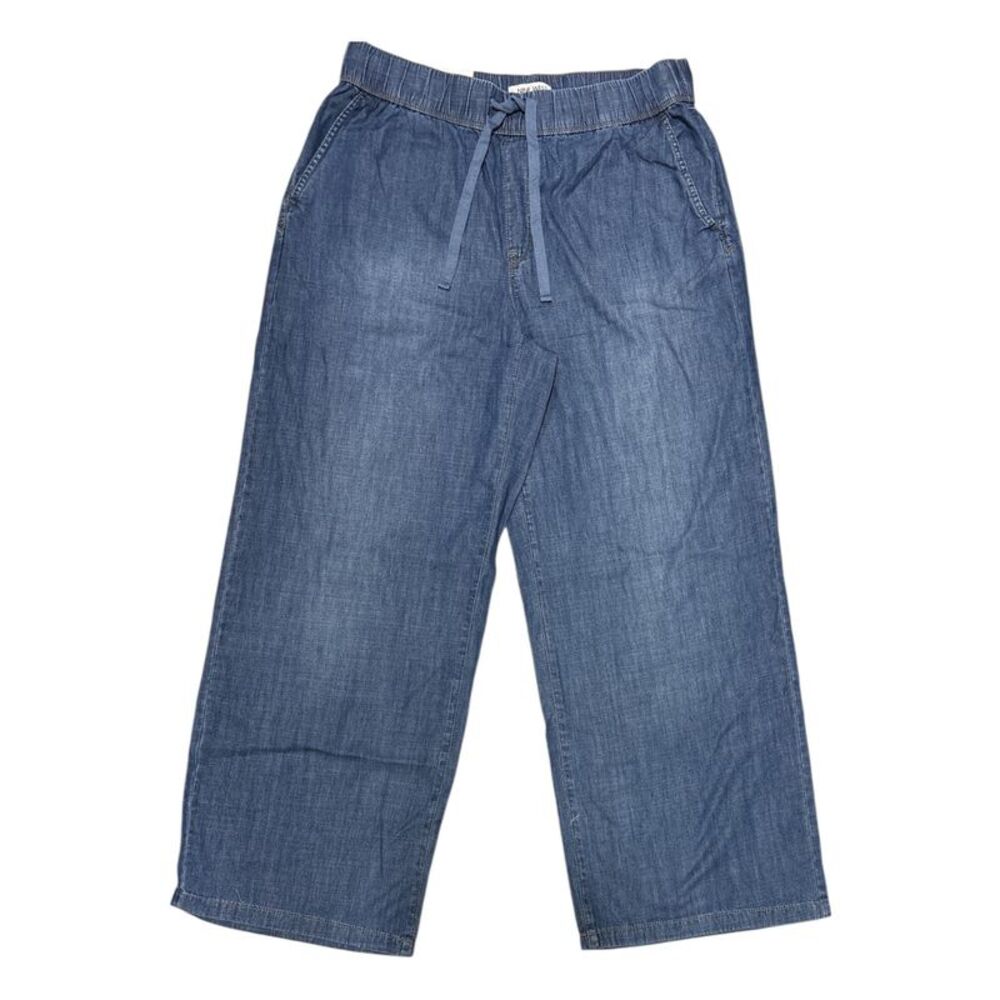 Nine West Women's Relaxed Fit Lightweight Wide Leg Denim Jean - Dark Wash